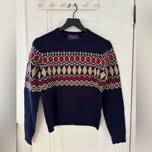 Vineyard Vines Heritage Fair Isle Crewneck Sweater Boys Large 100% Merino Wool